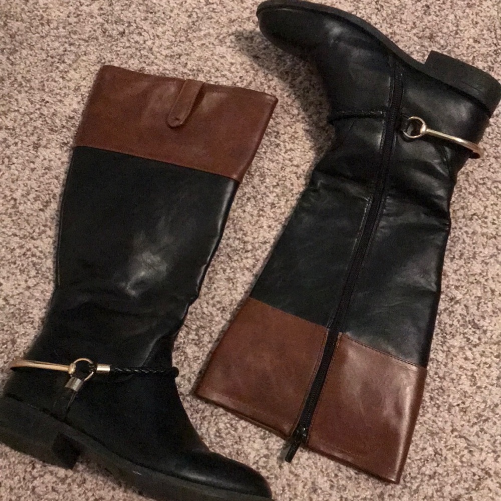 Two toned riding boots